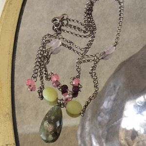 semi-precious Stones on 925 Silver chain
